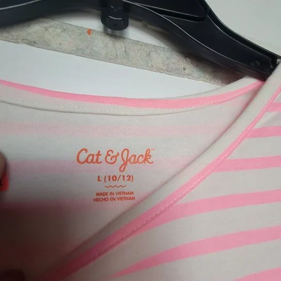 ✨cat & jack Size L(10/12) big girls dress sleeve less blue pink planets theme - Picture 3 of 7